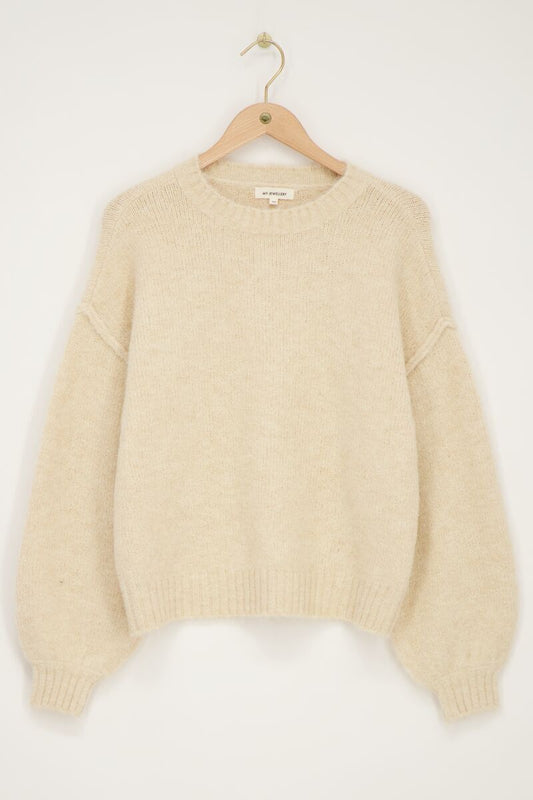 Beige oversized trui