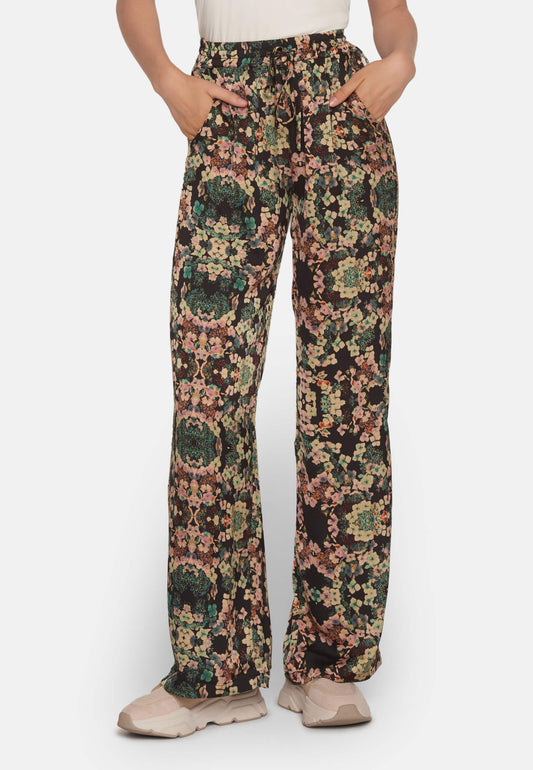 Flower wideleg pants